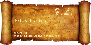 Holik Larina névjegykártya
